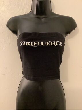 Forever 21 Black Girfluence Strapless Crop Top